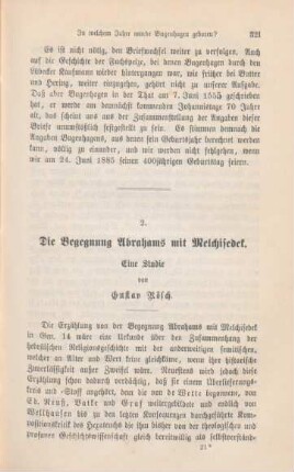 321-356 Die Begegnung Abrahams mit Melchisedek