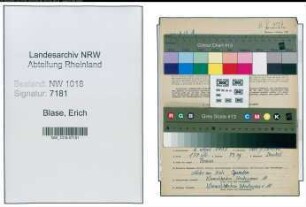 Entnazifizierung Erich Blase , geb. 06.04.1907 ()