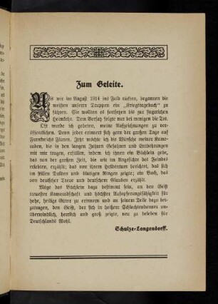 Zum Geleite