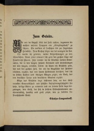 Zum Geleite