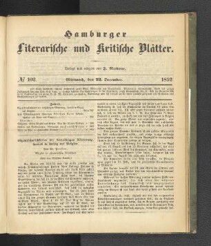 No. 102. 22. Dezember 1852