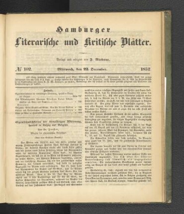 No. 102. 22. Dezember 1852