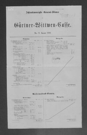 Achtundzwanzigste General-Bilance der Gärtner-Wittwen-Casse. 1880.