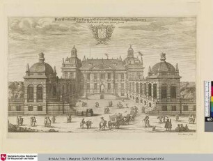 Suecia Antiqua et Hodierna; Illustriß. et Excell: Dn. Baronis GUSTAVI BONDE Regni Thesaurarij Palatium Holmense qua parte aream sprectat.