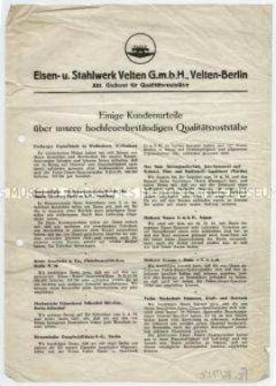 Einige Kundenurteile über unsere hochfeuerbeständigen Qualitätsroststäbe