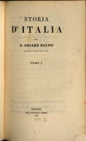 Storia d'Italia. 1