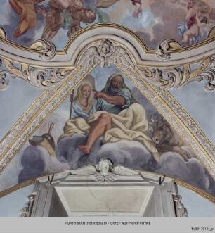 Ausmalung Hörsaal der Universität : Mariä Himmelfahrt und vier Evangelisten