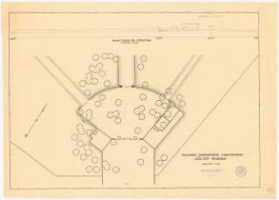 Volkspark Jungfernheide, Berlin-Charlottenburg: Südost-Eingang: Schnitt und Grundriss 1:200