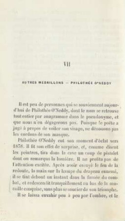 VII. Autres médaillons - Philothée O'Neddy