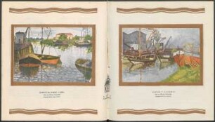 Arte argentino - Quietud en Puente Alsina [y] Barcos y Galpones : Óleo de César Pugliese, propiedad del Dr. Federico Sívori [y] Óleo de César Pugliese, propiedad del Sr. Luis Betinelli
