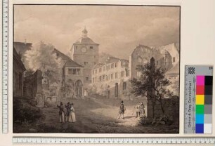 Heidelberg, Schlosshof mit Blick auf Ruprechtsbau, Torturm und Brunnenhalle