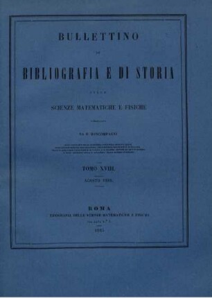 Tomo XVIII. Agosto 1885.