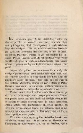Quibus fontibus Aelius Aristides in componenda declamatione, quae inscribitur  usus sit : Diss. inaug.