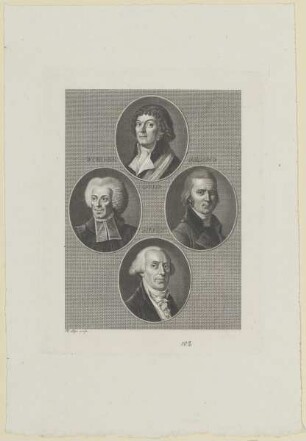 Gruppenbildnis des Louis Auguste Philippe d' Affry, des Aloys von Reding, des Peter Ochs und des Niklaus Friedrich Steiger