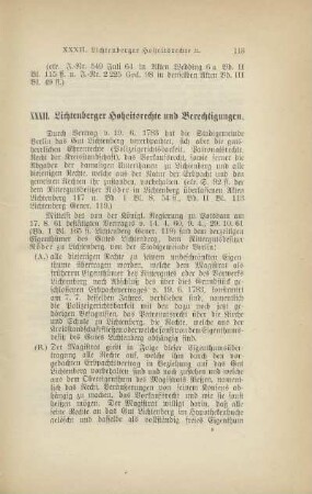 XXXII. Lichtenberger Hoheitsrechte und Berechtigungen