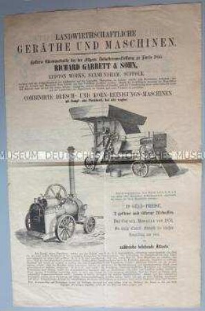 Landwirtschaftliche Maschinen von der Firma R. Garrett und Sons in England