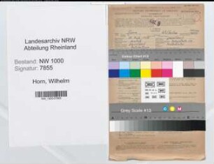 Entnazifizierung Wilhelm Horn, geb. 10.07.1910 (Postbeamter)