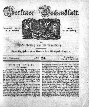 No. 24, Sonnabend, den 15. Juni 1839.