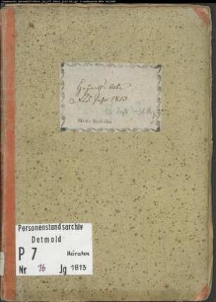 Zivilstandsregister von Stadtlohn (H 1813, Band 2). (Gemeinde: Stadtlohn, Kreis Ahaus)