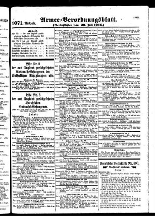 1071.Ausgabe. Samstag, 29. Juli 1916