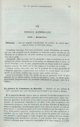 VII. PHYSIQUE MATHÉMATIQUE.