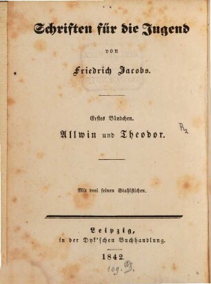 Schriften für die Jugend, 1. Allwin und Theodor : ein Lesebuch für Kinder
