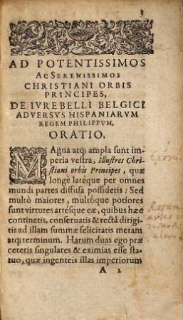 De iure Belli Belgici ... Oratio