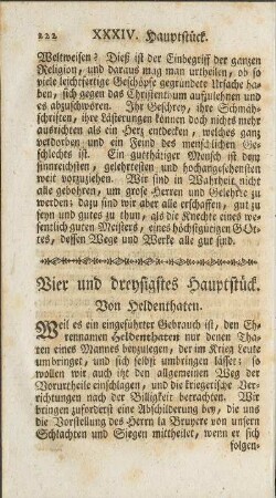 Vier und dreysigstes Hauptstück. Von Heldenthaten.