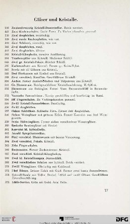 Gläser und Kristalle (Nr. 336-379)