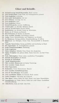 Gläser und Kristalle (Nr. 336-379)