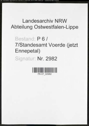 Sterberegister Standesamt Voerde