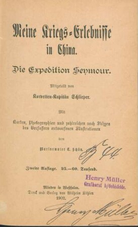 Meine Kriegs-Erlebnisse in China : die Expedition Seymour