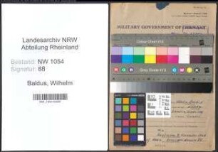 Entnazifizierung Wilhelm Baldus , geb. 16.02.1884 (Kriminalsekretaer)
