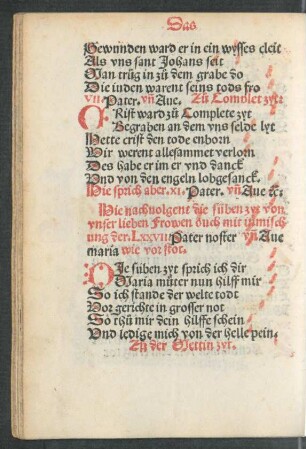 Hie nachvolgent die süben zyt von unser lieben Frowen ...