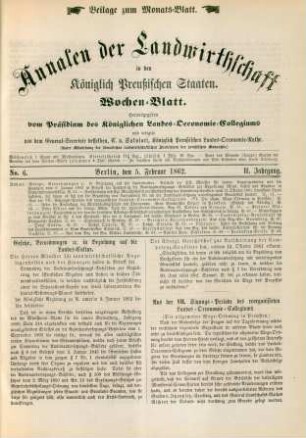 No. 6. Berlin, den 5. Februar 1862. II. Jahrgang.