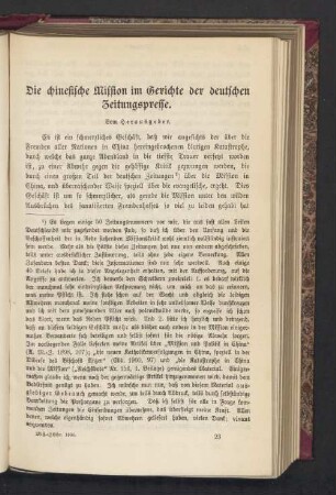 Die chinesische Mission im Gerichte der deutschen Zeitungspresse