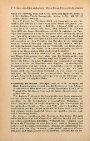 112-113 [Rezension] Neuordnung der sozialen Leistungen