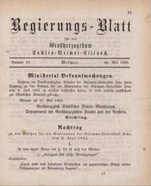 Nr. 10 : 28. Mai 1869