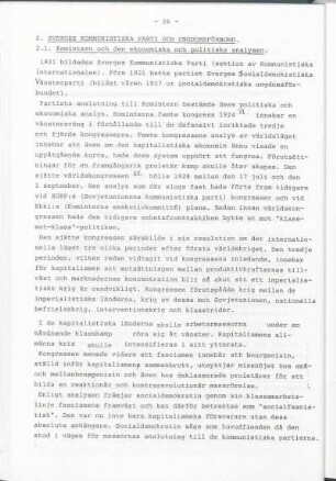 2.1. Komintern och den ekonomiska och politiska analysen.