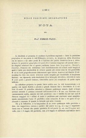 Sulle posizioni Geografiche.