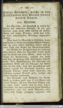 Einige Getränke, welche in den Frühstunden oder Abends servirt werden können