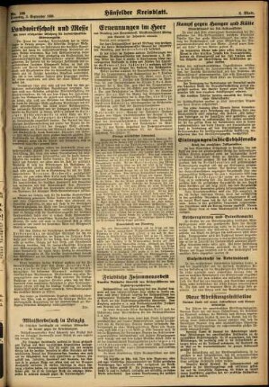 Zweite Ausgabe vom Samstag, den 02. September 1933.