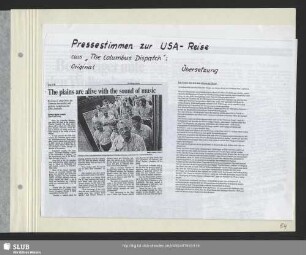 Pressestimmen zur USA-Reise