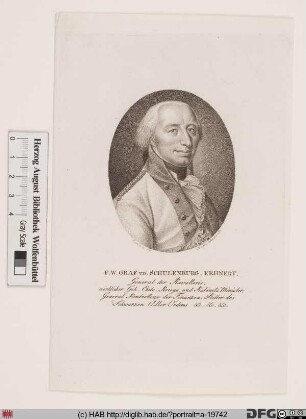 Bildnis Friedrich Wilhelm (1786 Graf) von der Schulenburg (-Kehnert)