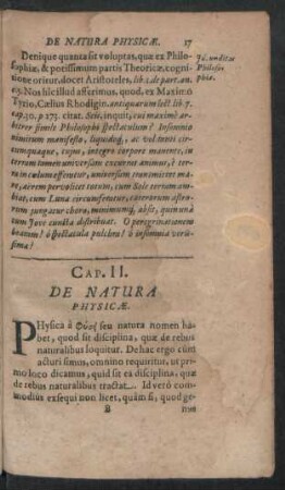 Cap. II. De Natura Physicae.