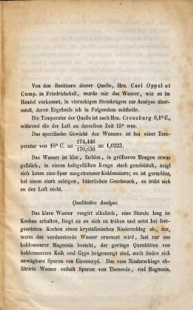 Analyse des Bitterwassers von Friedrichshall bei Hildburghausen im Herzogthum Sachsen-Meiningen