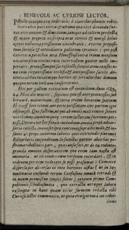Benevole ac curiose lector