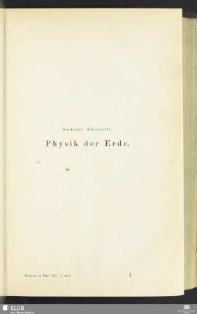 Sechster Abschnitt. Physik der Erde