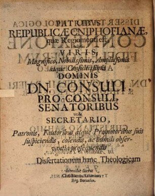 Dissertatio Theologica De Connexione Fidei Et Operum