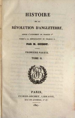 Histoire de la Revolution d'Angleterre, 1,2